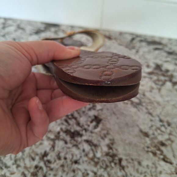 Tory Burch Thora‎ Flip Flop Sandals in Brown silver size 10 - Picture 5 of 9